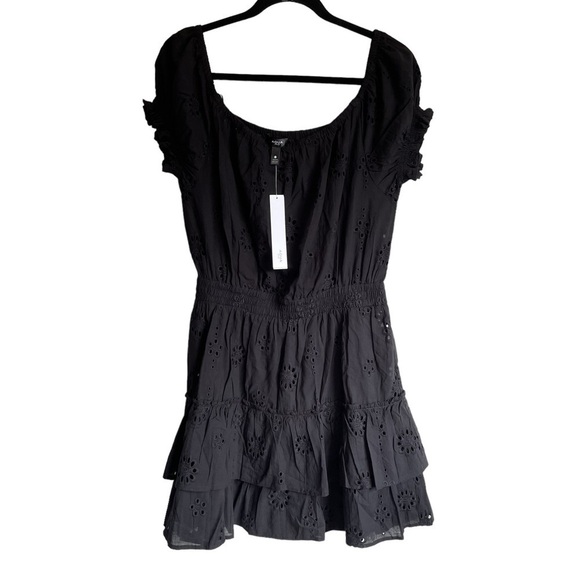 Aqua Swim Eyelet Tiered Peasant Cover Up Dress Babydoll Size Medium NWT - Picture 3 of 13